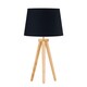 image 2 of Set of 2 Light Oak Table Lamp or Bedside Lights with Black Shades Brown | Black