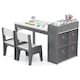 image 1 of COSTWAY Kids Art Table and Chairs Set with 2 Chairs Grey