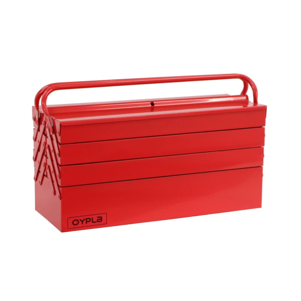 image 1 of 4 Tier 7 Tray Heavy Duty Metal Cantilever Tool Box | Red