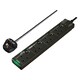 image 1 of Masterplug 4 Socket 2m Extension Lead Surge Switched & LED Black
