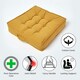image 2 of Homescapes Mustard Cotton Armchair Booster Cushion Yellow