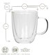 image 3 of Rink Drink Double-Walled Glass Coffee Cups Set - 386ml - Pack of 2 Clear