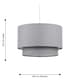 image 7 of First Choice Lighting Dark Grey 2 Tier Ceiling Light Shade Grey
