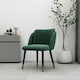 image 2 of Set of 4 Milano Velvet Dining Chairs with Stylish Ribbed Back Design, Black Metal Legs with Silver Tips | Green | Gold End Tips
