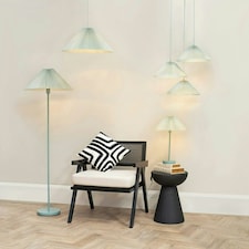 ValueLights Akira Blue Pleated Shade Freestanding Floor Lamp