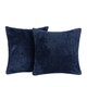 image 1 of OHS 2 x Soft Waffle Textured Fleece Cushion Covers, 45x45cm - Navy Blue