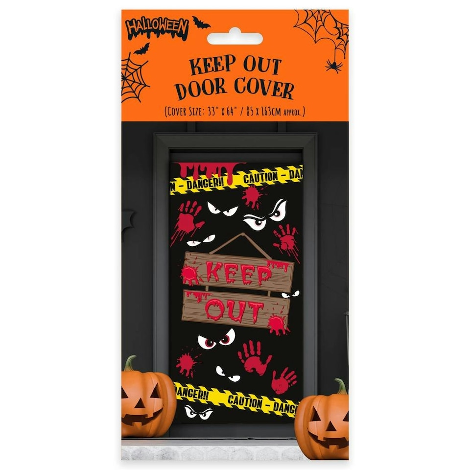 image 1 of Pack of 12 Keep Out Halloween Door Cover