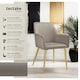 image 2 of Dining Chair Avane - velvet look, padded armchair, high backrest and high armrests - Set of 4 Grey | Taupe