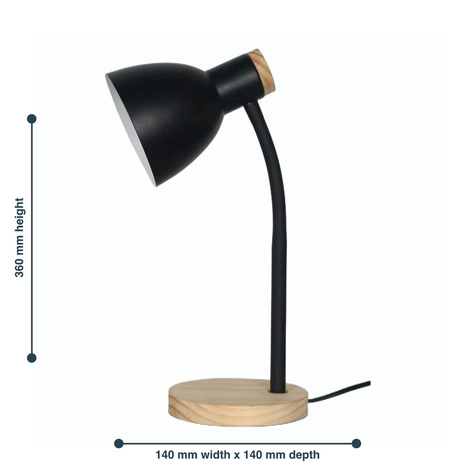 image 1 of First Choice Lighting Set of 2 Clark Natural Wood with Black Table or Bedside Lamps Black | Brown