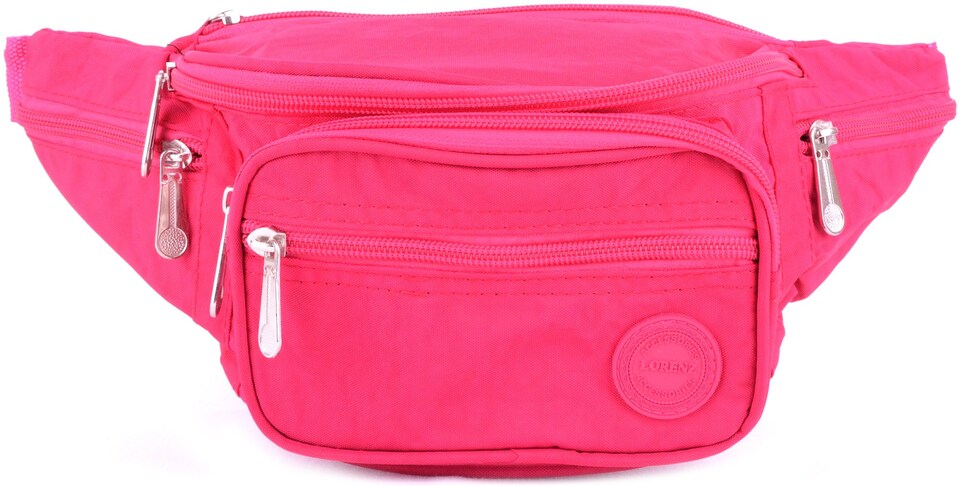 image 1 of Lorenz Crinkled Nylon Bum Bag / Waist Bag / Money Holder | Pink | Pink