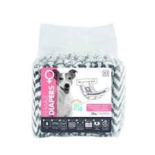 M-Pets Dog Diapers (Pack of 12) | White | White/Black | 1