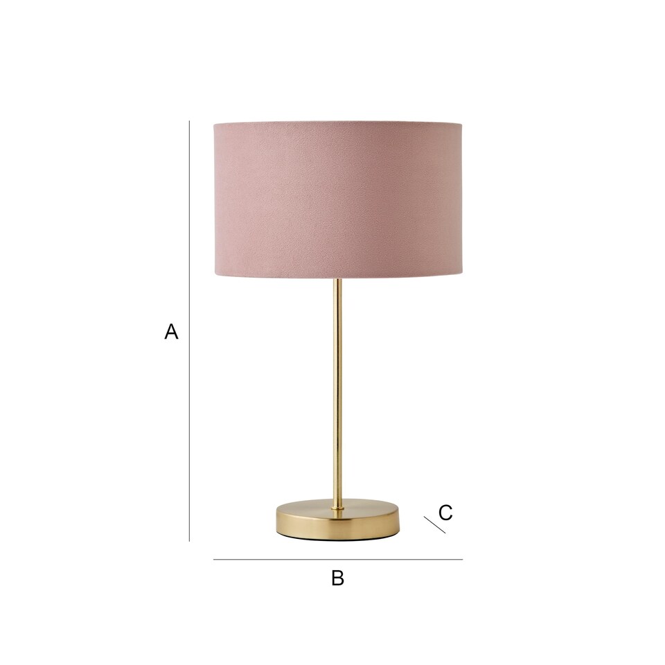 image 1 of ValueLights Charlie Gold Table Lamp Pink Velvet Shade | Gold