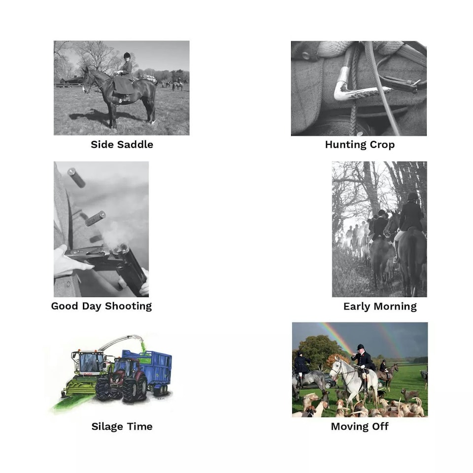 Kevin Milner Side Saddle Greetings Card - Black/White - One Size