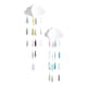 image 1 of Pastel Baby Shower Clouds With Droplets Hanging Decoration 80cm - Pack of 2