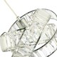 image 3 of Modern Three Ring Chrome Pendant Lighting Shade with Transparent Acrylic Prisms | Chrome