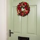 image 2 of 30cm Red Rose Hanging Christmas Wreath with Pinecones & Red Berries