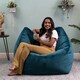 image 2 of icon Natalia Velvet Adults Bean Bag Armchair, Ready Filled Large Beanbag Teal Green