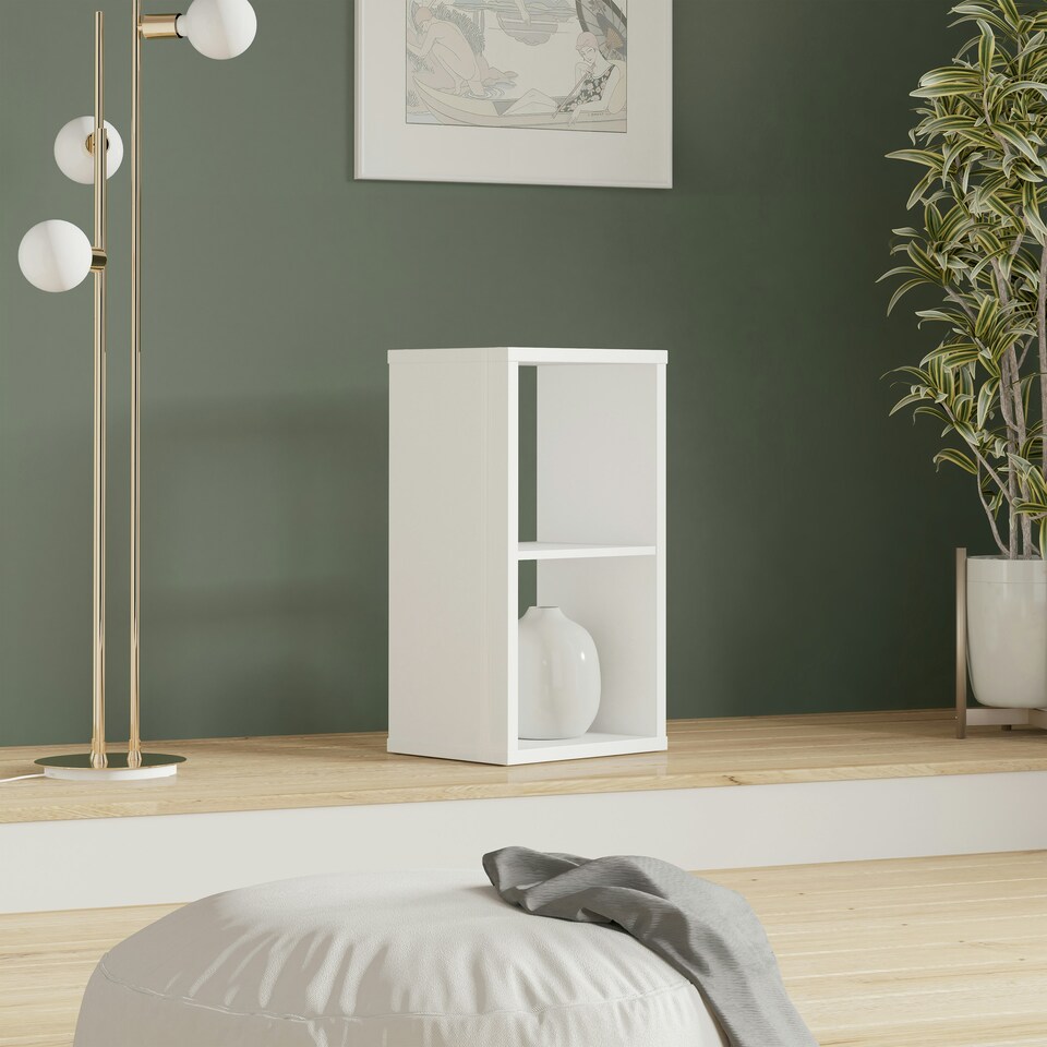 image 1 of Mauro 1 Shelf Storage Unit in White High Gloss/White