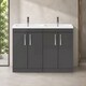 image 6 of Balterley Millwich Contemporary 4 Door Floor Standing Vanity Unit with Basin, Gloss Grey, 1200mm
