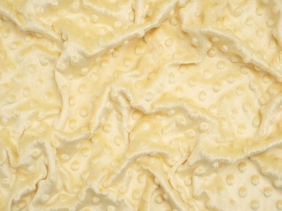 Minerva Core Range Yellow Embossed Dimple Plush Fleece Fabric for Dressmaking, Toy Making, 150cm / 59" Wide - per metre