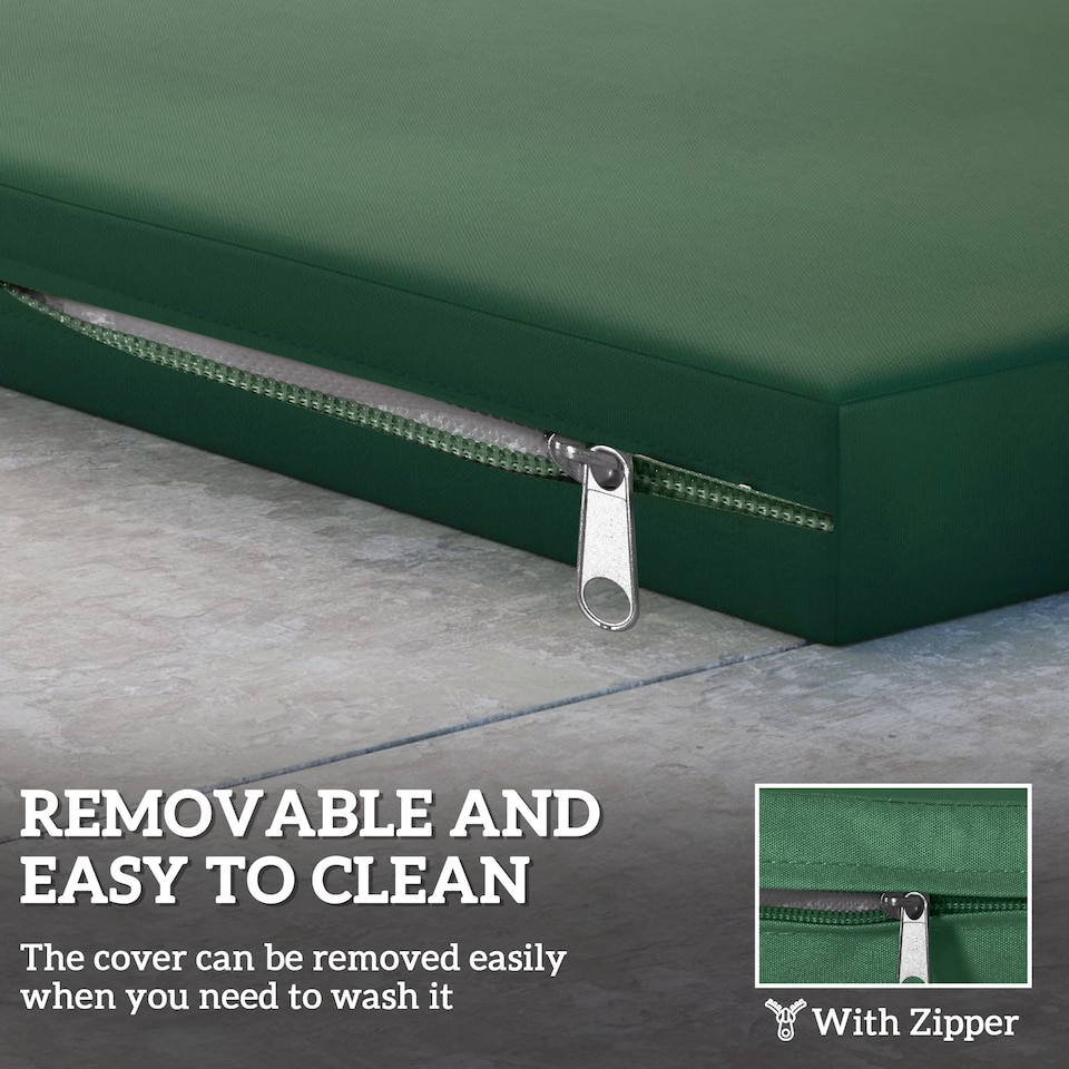 image 1 of Outsunny 3PCs Rattan Garden Seat Cushions Pads for Patio Furniture | Green | Green | 3