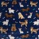image 7 of OHS Dog Paw Print Soft Plush Plump Cosy Autumn Pumpkin Stripe Leopard Pet Bed Cushion, 80x60cm Blue | Navy Blue | L