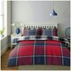 image 1 of VELVETIO Wimborne Check Duvet Cover Set Reversible Polycotton Easy Care Beddings Red | Double