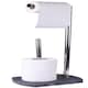 image 4 of Showerdrape Octavia Grey Marble & Chrome Toilet Roll Holder & Spare Paper Holder Combination