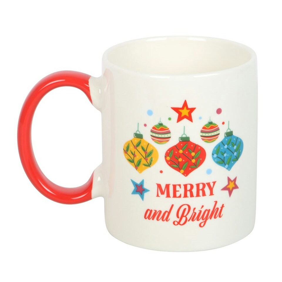 Something Different Merry And Bright Bauble Mug - White/Red - One Size
