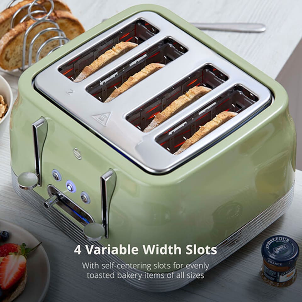 image 1 of Swan Retro Revive Green 4 Slice Toaster
