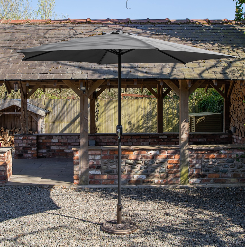 image 1 of Samuel Alexander 2.7m Havana Garden Patio Parasol with Crank Handle in Grey | Grey | Grey