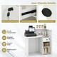 image 8 of COSTWAY Reception Desk with Lockable Drawer White & Black Black
