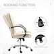image 7 of Vinsetto Office Chair, PU Leather Desk Chair with 13cm Soft Padded Seat and Backrest, Swivel Chair with Adjustable Height and Rolling Wheels, Beige