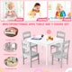 image 8 of COSTWAY Kids Table and 4 Chairs Set for Toddlers Grey