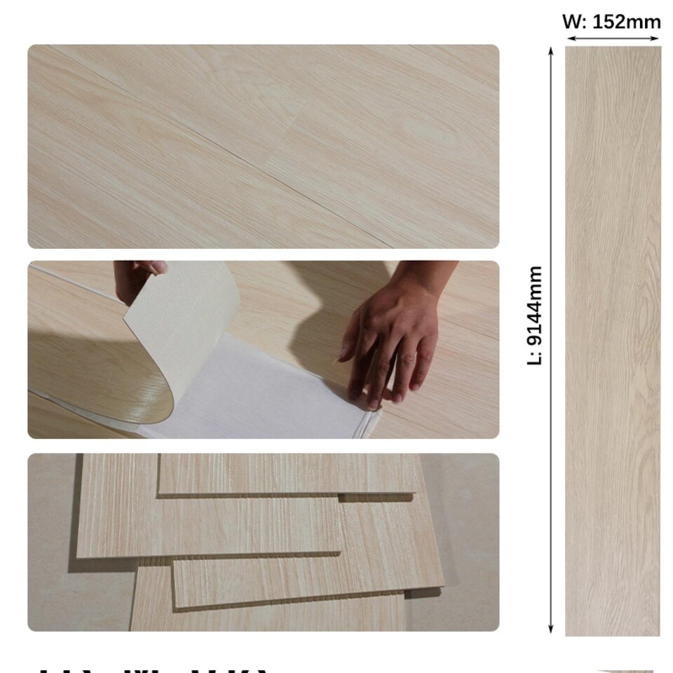 image 1 of Gr8 Home 5m Square Floor Planks Tiles Self Adhesive Wooden Effect PVC Flooring Light Grey Oak