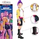 image 2 of Rubie's Official Netflix K-Pop Demon Hunters Deluxe Rumi Costume | Yellow Cropped Jacket Attached To Top, Shorts & Striped Knee-High Leg Sleeves w/ Charm Accessory| Girls Fancy Dress | Officially Licensed Halloween Costume | Kids Sizes