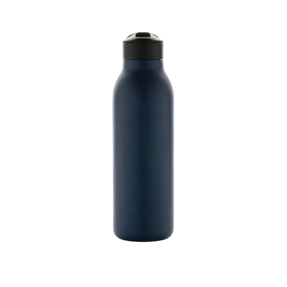 image 1 of Avira Ara Flip Top Recycled Stainless Steel 500ml Water Bottle - Navy - One Size Blue | One Size