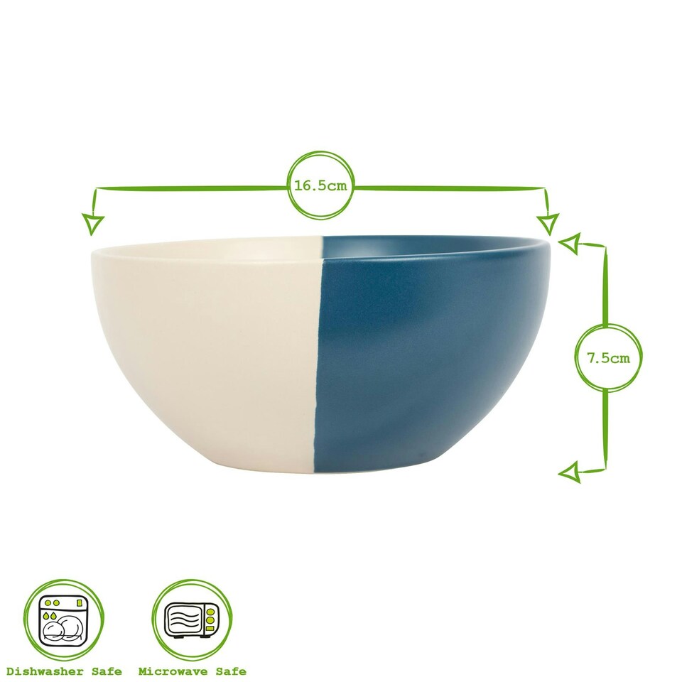 image 1 of Nicola Spring Dipped Stoneware Cereal Bowls - 16.5cm - 4 Colours Multi