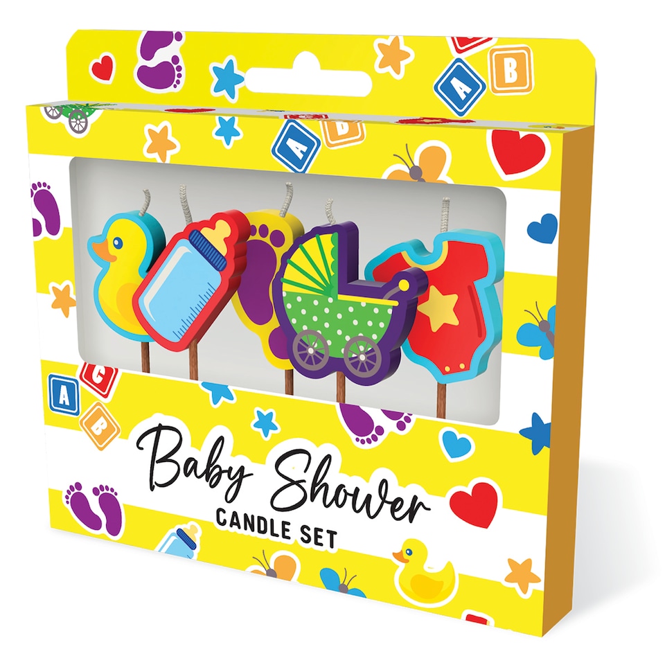 image 1 of Novelty Cake Candle Set - Baby Shower