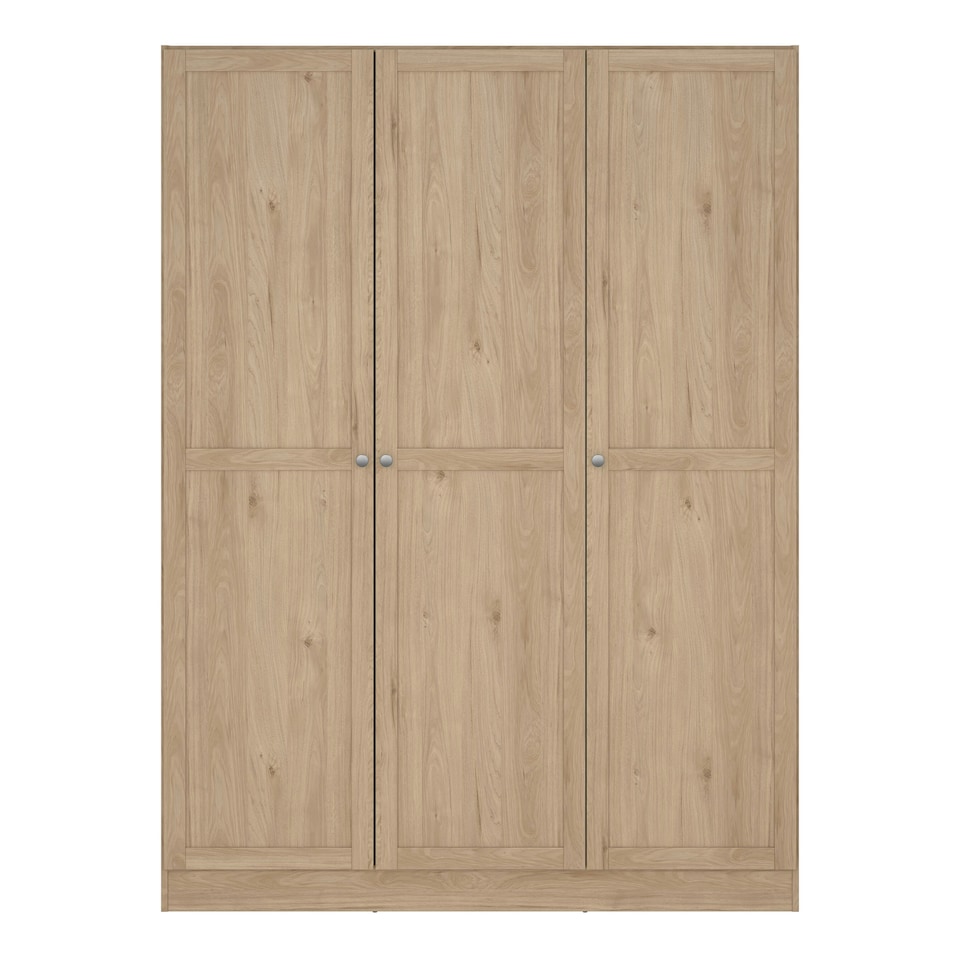 image 1 of Brande Wardrobe with 3 Frame Doors in Jackson Hickory Oak