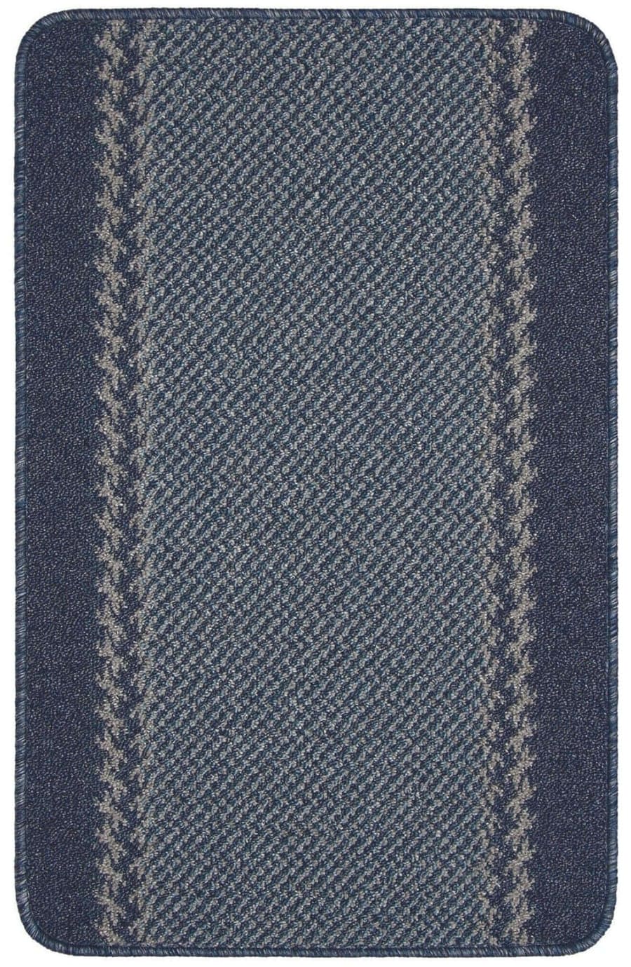 THE RUGS Washable Designer Rugs & Mats Lined Bordered Design in Blue | 116Blu | Size: 50 cm x 80 cm