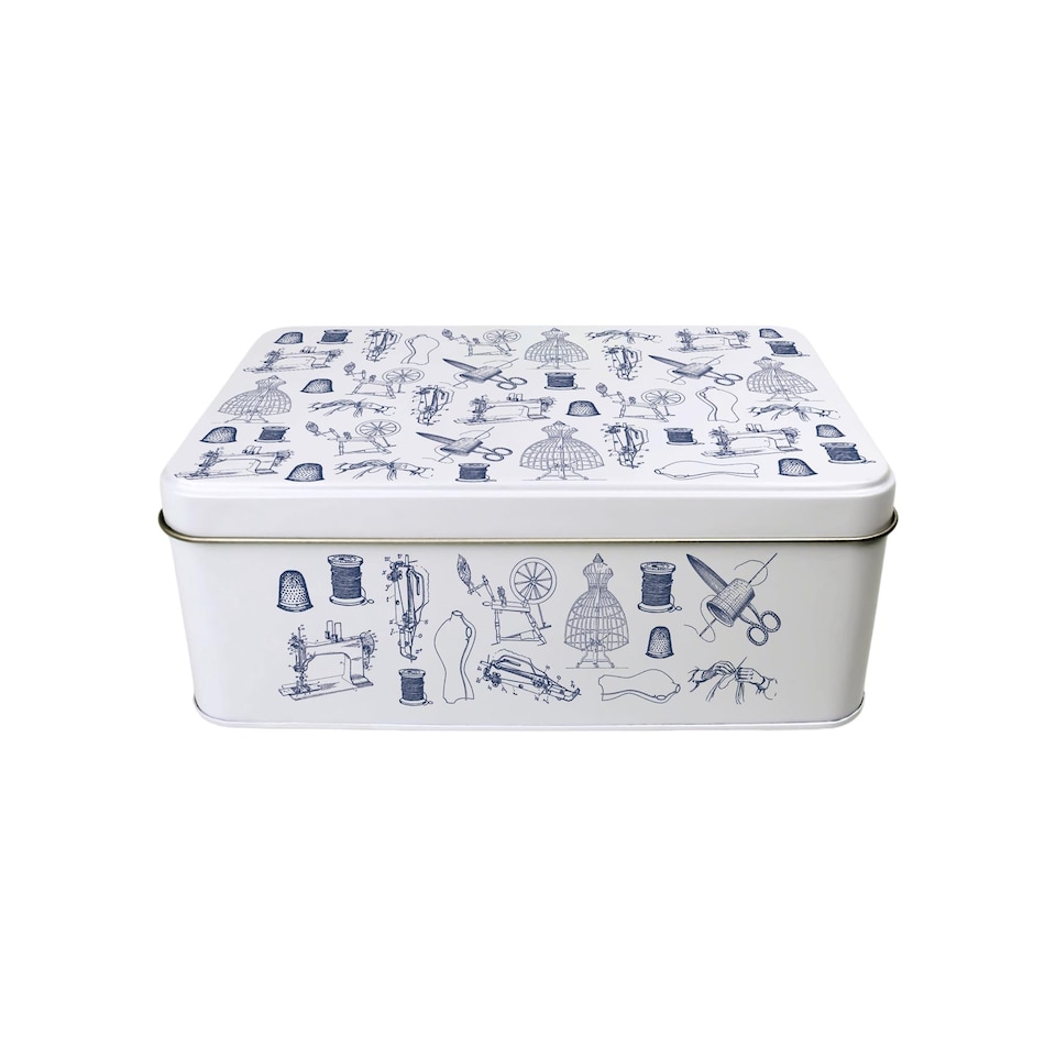 image 1 of Vintage Sewing Storage Tin
