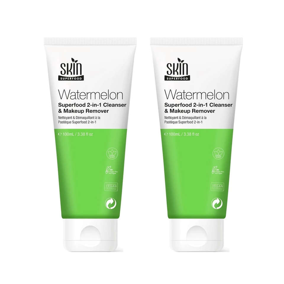 image 1 of Skin Superfood Watermelon Superfood 2-in-1 Cleanser & Makeup Remover 100ml x 2 Duo Set