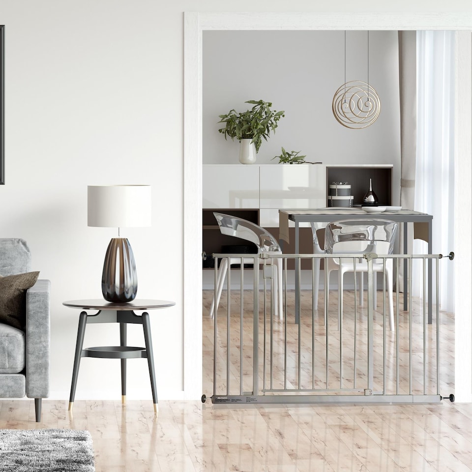 image 1 of Safetots Extra Wide Hallway Gate, 97cm - 103cm, Matt Grey,Pressure Fit Baby Gate for Hallways and Wide Spaces | Grey | 1