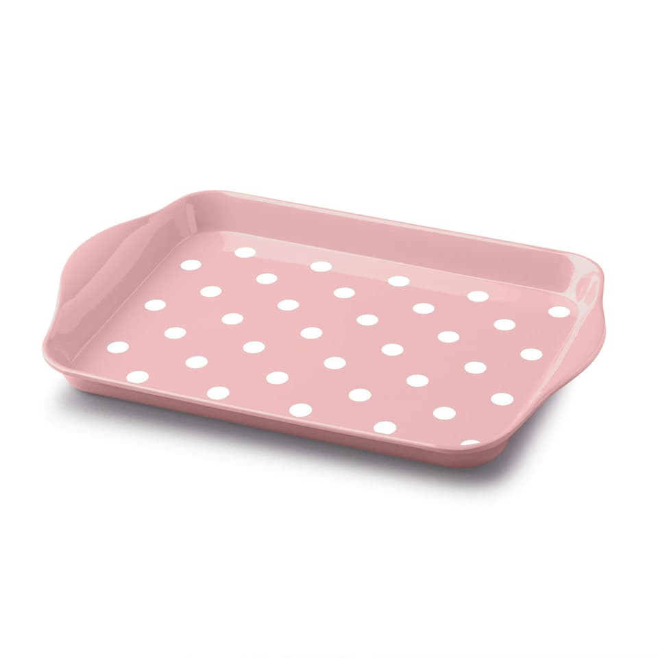 image 1 of Melamine Dotty Tray, Mini | Pink | Rose
