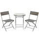 image 1 of Outsunny 3PC Rattan Bistro Set Folding Rattan Chair Coffee Table
