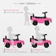 image 4 of HOMCOM Benz G350 Kids Ride on Sliding Car w/ Under Seat Storage No Power Pink