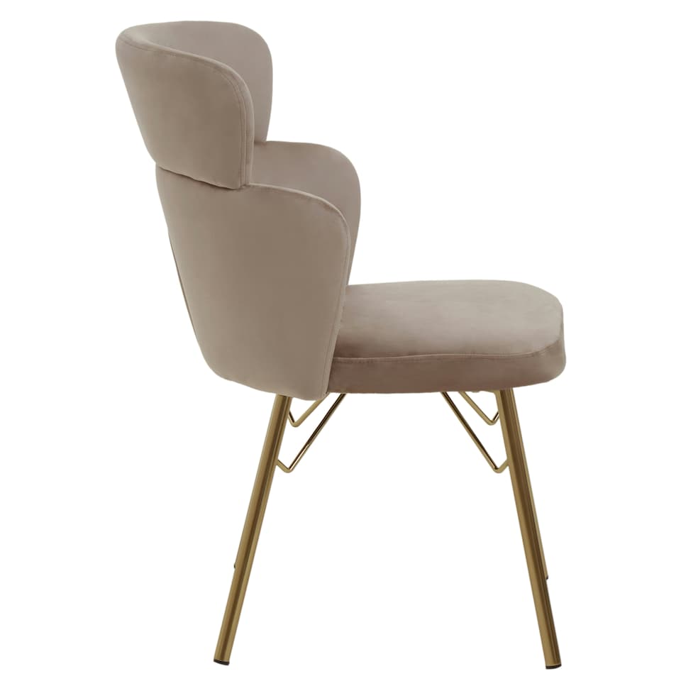 image 1 of Interiors by Premier Mink Velvet Chair, Rustless Velvet Armchair, Easy to Assemble Bedroom Chair, Easy to Clean Outdoor Chair