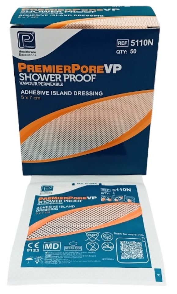 image 1 of Premierpore VP Adhesive Island Dressings 5cm x 7cm – Box of 50