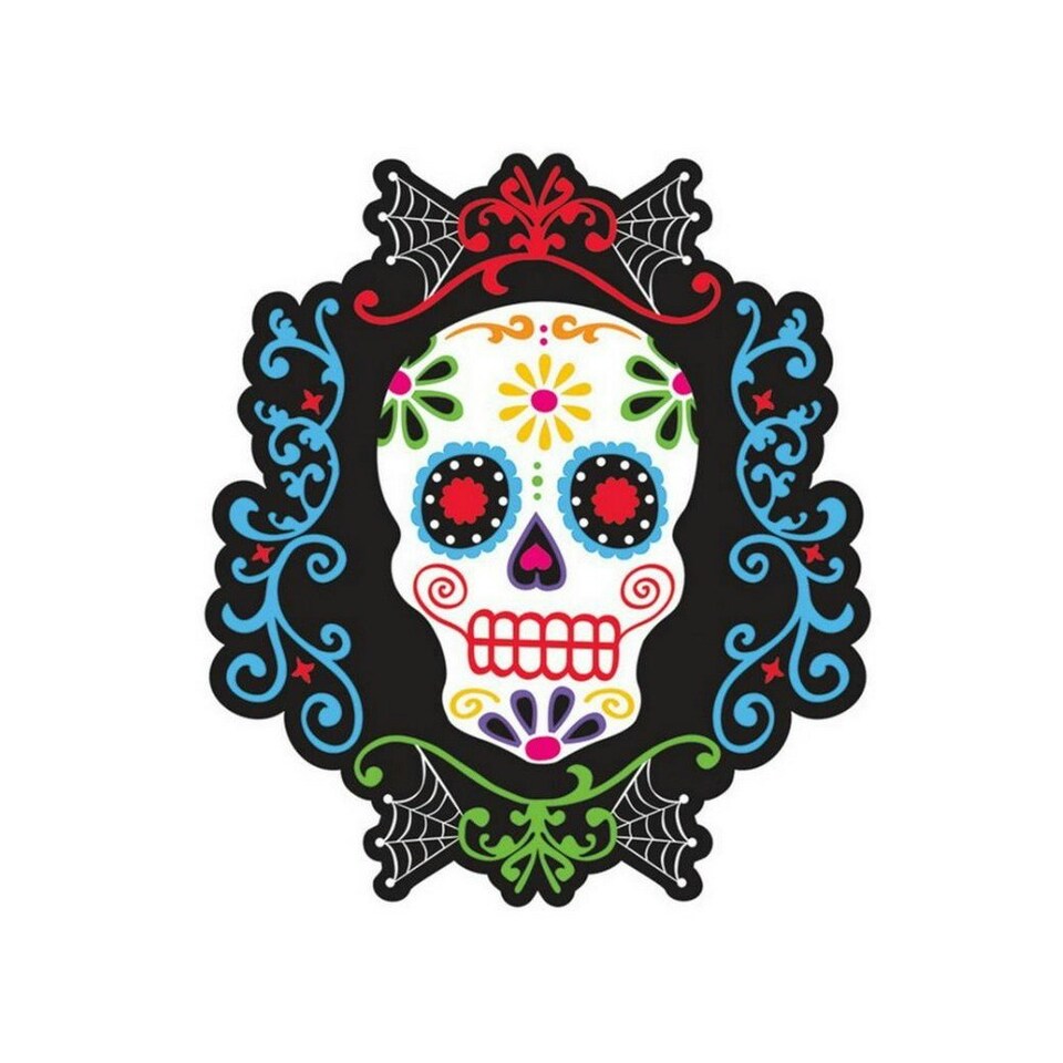 Amscan Day Of The Dead Halloween Cut Out - Multicoloured - One Size